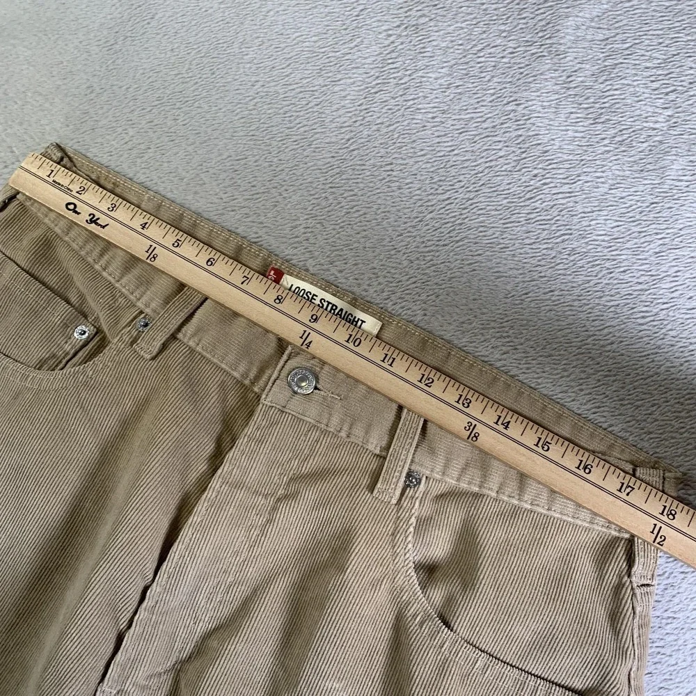 Vintage Levis 569 Jeans Mens 36x34 Beige Loose Straight Corduroy‎ Pants Cords